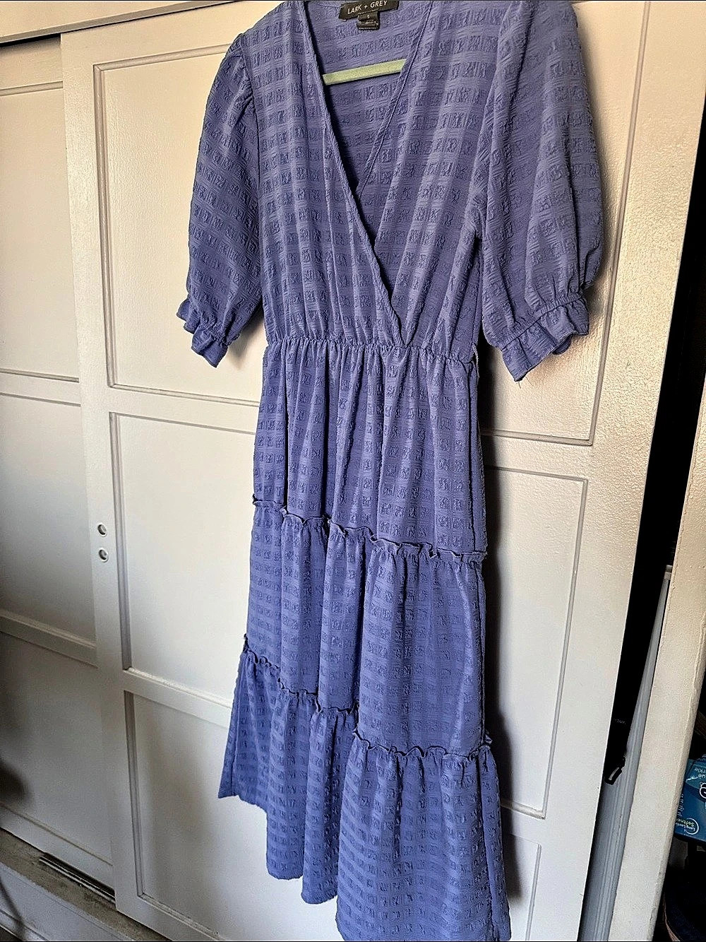 LARK + GREY Women Maxi Dress in Purple Size Small